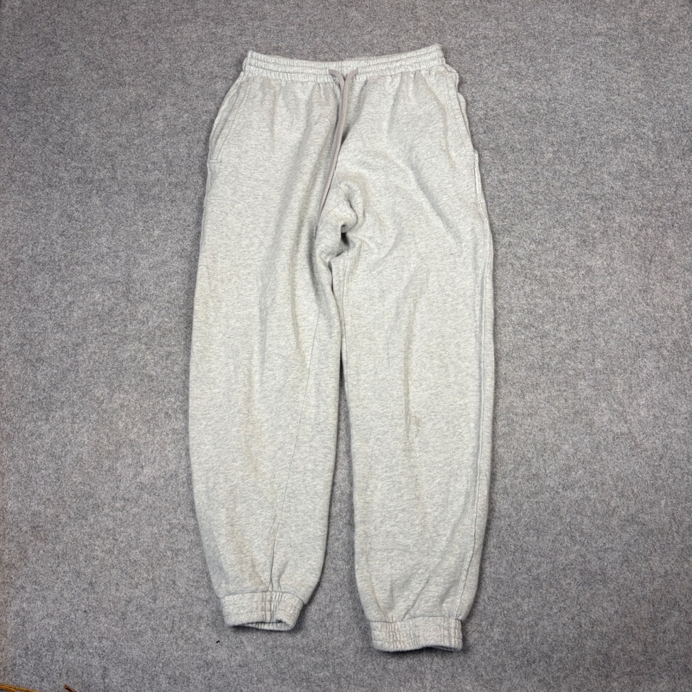 Aerie Womens Grey Heathered Jogger Sweatpants Elastic Waist Pockets Size L